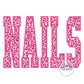 NAILS Academic Satin Applique Embroidery Design Six Sizes 5x7, 8x8, 6x10, 9x9, 7x12, and 8x12 Hoop
