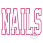 NAILS Academic Satin Applique Embroidery Design Six Sizes 5x7, 8x8, 6x10, 9x9, 7x12, and 8x12 Hoop