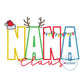 NANA Claus Christmas Applique Embroidery Design Satin Applique Four Sizes 8x8, 6x10, 7x12, and 8x12 Hoop