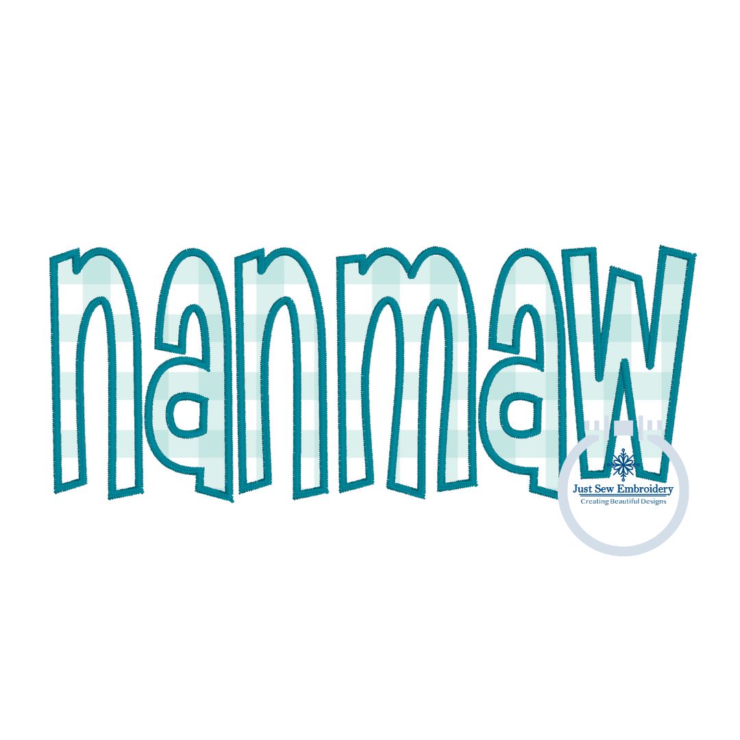 Nanmaw Applique Embroidery Satin Edge Stitch Grandma Grandmother Mother's Day Gift One Size 8x12 Hoop