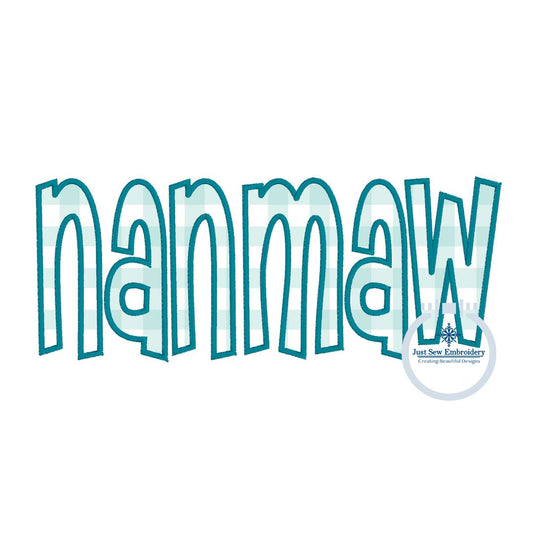 Nanmaw Applique Embroidery Satin Edge Stitch Grandma Grandmother Mother's Day Gift One Size 8x12 Hoop