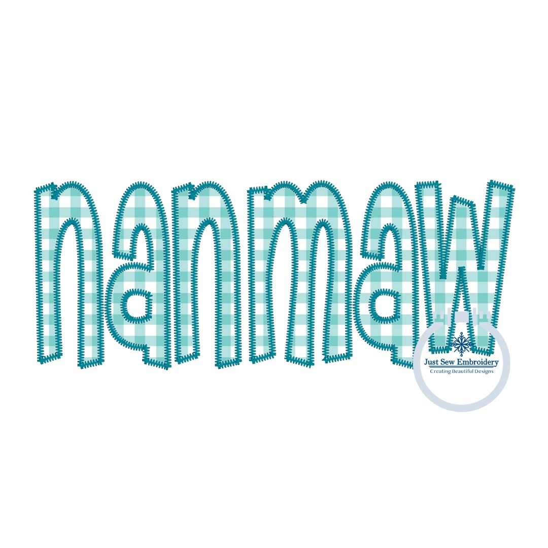 Nanmaw Applique Embroidery ZigZag Edge Stitch Grandma Grandmother Mother's Day Gift One Size 8x12 Hoop