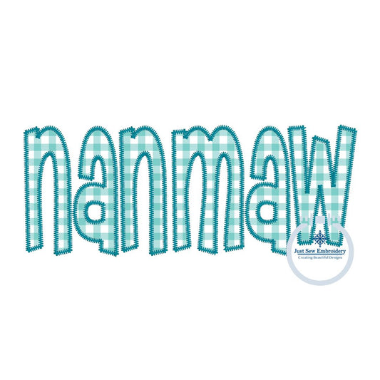 Nanmaw Applique Embroidery ZigZag Edge Stitch Grandma Grandmother Mother's Day Gift One Size 8x12 Hoop