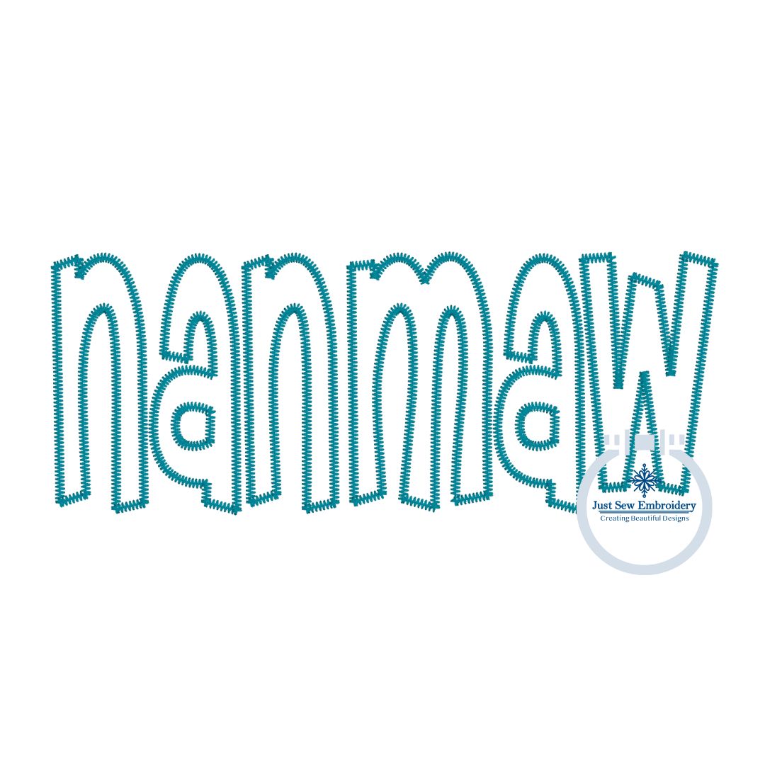 Nanmaw Applique Embroidery ZigZag Edge Stitch Grandma Grandmother Mother's Day Gift One Size 8x12 Hoop