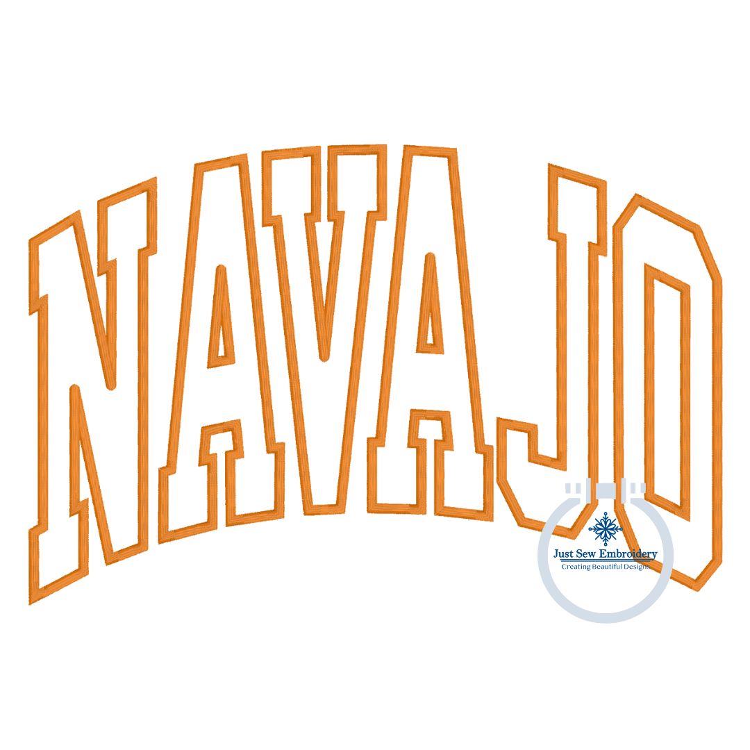 NAVAJO Arched Satin Applique Embroidery Design Six Sizes 5x7, 8x8, 9x9, 6x10, 7x12, and 8x12 Hoop