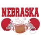 Nebraska Football Helmets and Football Print PNG Hand Drawn Digital File