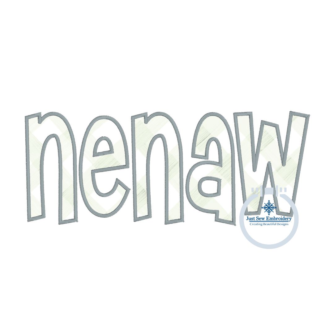 Nenaw Applique Embroidery Design Satin Edge Stitch Grandma Mother's Day Gift 8x12 Hoop