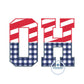 OH Ohio Applique Embroidery Split Design Machine Embroidery Two Color ZigZag Stitch 8x12 Hoop