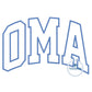 Oma Arched Satin Applique Embroidery Design Five Sizes 5x7, 8x8, 6x10, 7x12, 8x12 Hoop