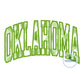 OKLAHOMA Arched Satin Applique Embroidery Design Three Sizes 6x10, 7x12 and 8x12 Hoop OK