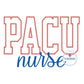 PACU Nurse Block Satin Applique Embroidery Script Nursing Six Sizes 5x7, 8x8, 9x9, 6x10, 7x12 and 8x12 Hoop