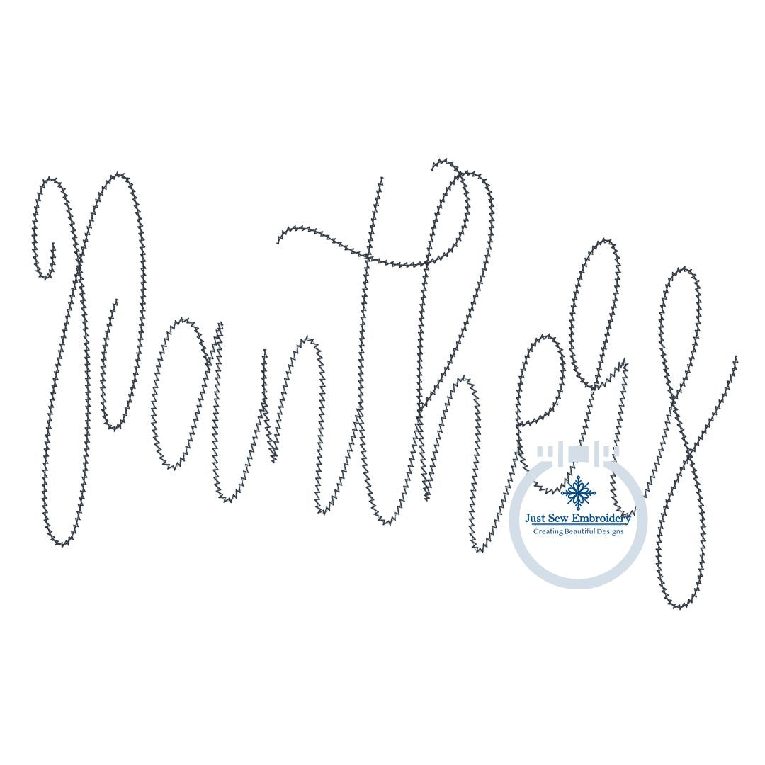 Panthers Script Lettering Applique Embroidery PANTHERS Two Layer Design