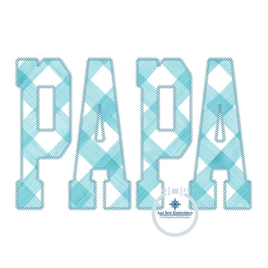 PAPA Academic Applique Embroidery Machine Diamond Edge Design Father's Day Gift Six Sizes 5x7, 8x8, 9x9, 6x10, 7x12 and 8x12 Hoop