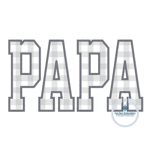 PAPA Academic Applique Embroidery Machine Satin Edge Design Father's Day Gift Six Sizes 5x7, 8x8, 9x9, 5x12, 6x10, and 7x12 Hoop