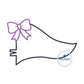 Pennant BLANK With Bow Satin Applique Embroidery Design Six Sizes 5x7, 8x8, 9x9, 6x10, 7x12, and 8x12 Hoop