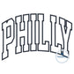 PHILLY Arched Satin Applique Embroidery Design Five Sizes 5x7, 8x8, 6x10, 7x12, and 8x12 Hoop