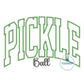 Pickle Ball Arched Satin Applique Embroidery Design Satin Stitch Ball Script Five Sizes 5x7, 8x8, 6x10, 7x12, and 8x12 Hoop