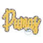 PUMAS Double Zigzag Applique Embroidery Script Design Machine Embroidery Five Sizes 5x7, 8x8, 6x10, 7x12, and 8x12 Hoop