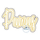 PUMAS Double Zigzag Applique Embroidery Script Design Machine Embroidery Five Sizes 5x7, 8x8, 6x10, 7x12, and 8x12 Hoop