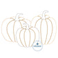 Pumpkin Trio Raggy Applique Machine Embroidery Design Five Sizes 5x7, 8x8, 6x10, 7x12, 8x12 Hoop