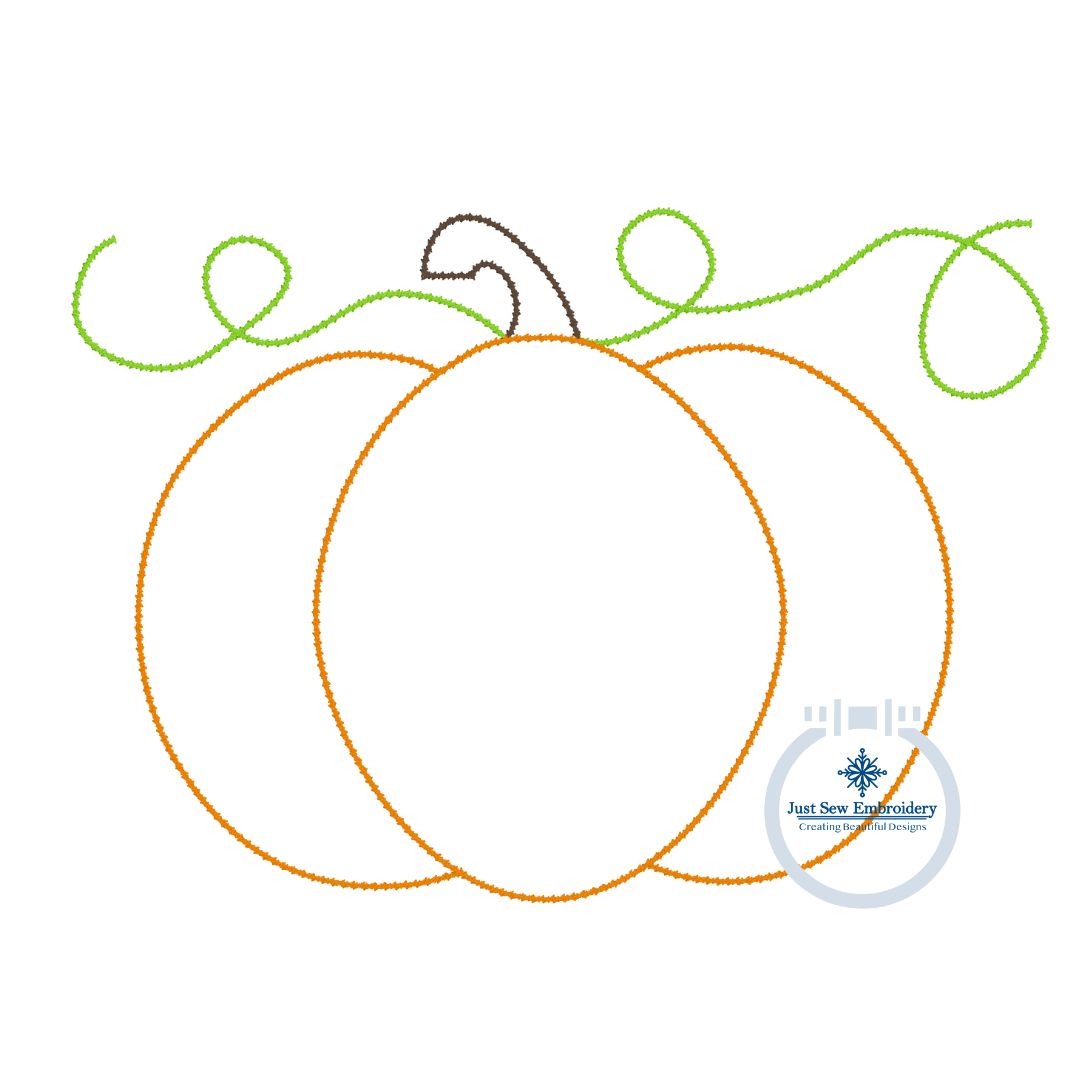 Pumpkin Chenille Yarn Applique Machine Embroidery Design Five Sizes 5x7, 8x8, 6x10, 7x12, and 8x12 Hoop