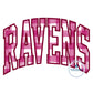 RAVENS Arched Applique Embroidery Design Machine Embroidery Satin Edge Five Sizes 5x7, 8x8, 6x10, 7x12 and 8x12 Hoop