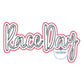 RACE DAY Applique Embroidery Design Double ZigZag Stitch Two Layer Three Sizes 9x9, 6x10, and 7x12 Hoop