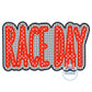 RACE DAY Applique Embroidery Design Two Layer Satin Stitch Four Sizes 5x7, 6x10, 8x8, 9x9, and 7x12 Hoop