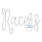 RACERS Script Chenille Yarn Applique Embroidery Design Five Sizes 5x7, 8x8, 6x10, 7x12, and 8x12 Hoop