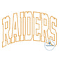 Raiders Arched ZigZag Applique Embroidery Design Six Sizes 5x7, 8x8, 9x9, 6x10, 7x12, and 8x12 Hoop