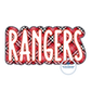 RANGERS Applique Embroidered Two Layer Design Machine Embroidery Two Color ZigZag Edge 8x12 Hoop