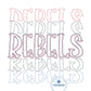 REBELS Repeat Embroidery Design Machine Embroidery Bean Stitch Edge Seven Sizes 4x4, 5x5, 6x6, 7x7, 8x8, 9x9, 10x10 Inches