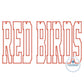 RED BIRDS Embroidery Applique Design Machine Embroidery ZigZag Edge Five Sizes 5x7, 8x8, 9x9, 6x10, and 7x12 Hoop