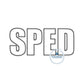 SPED Special Education Block Applique Embroidery Design Zigzag Stitch for 8x12 Hoop