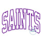 SAINTS Arched Satin Applique Embroidery Design Script Five Sizes 8x8, 9x9, 6x10, 7x12, and 8x12 Hoop