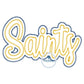 SAINTS Double Zigzag Applique Embroidery Design Script Five Sizes 5x7, 8x8, 6x10, 7x12, and 8x12 Hoop