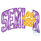 SENIOR with Paw Arched Satin Applique Embroidery Design Outline Six Sizes 5x7, 8x8, 9x9, 6x10, 7x12, and 8x12 Hoops