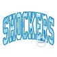 Shockers Arched Satin Applique Embroidery Design Two Sizes 6x10 and 8x12 Hoop