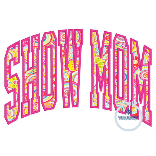 SHOWMOM Arched Applique Embroidery Design Satin Edge Four Sizes 9x9, 6x10, 7x12, and 8x12 Hoop