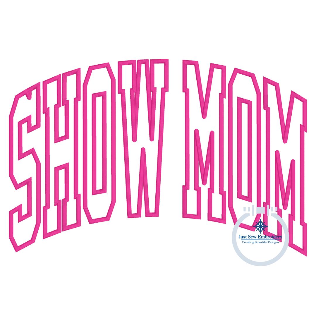 SHOWMOM Arched Applique Embroidery Design Satin Edge Four Sizes 9x9, 6x10, 7x12, and 8x12 Hoop