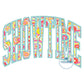 Showtime Arched Satin Applique Embroidery Design Three Sizes 6x10, 7x12, and 8x12 Hoop