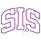 SIS Arched Satin Applique Embroidery Design Five Sizes 5x7, 8x8, 6x10, 7x12, and 8x12 Hoop