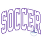 Soccer Arched Satin Applique Machine Embroidery Design Five Sizes 5x7, 8x8, 6x10, 7x12, and 8x12 Hoop