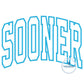 SOONER Arched Design Machine Applique Embroidery Satin Edge Six Sizes 5x7, 8x8, 9x9, 6x10, 7x12, and 8x12 Hoop