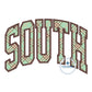 SOUTH Arched Satin Applique Embroidery Design Four Sizes 5x7, 8x8, 6x10, 8x12 Hoop