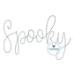 SPOOKY Chenille Yarn Script Embroidery Design Six Sizes 5x7, 8x8, 9x9, 6x10, 7x12, and 8x12 Hoop