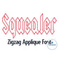 Squealer Zigzag Applique Embroidery Font Six Sizes 3, 4, 5, 6, 7, and 8 Inch, plus Native BX