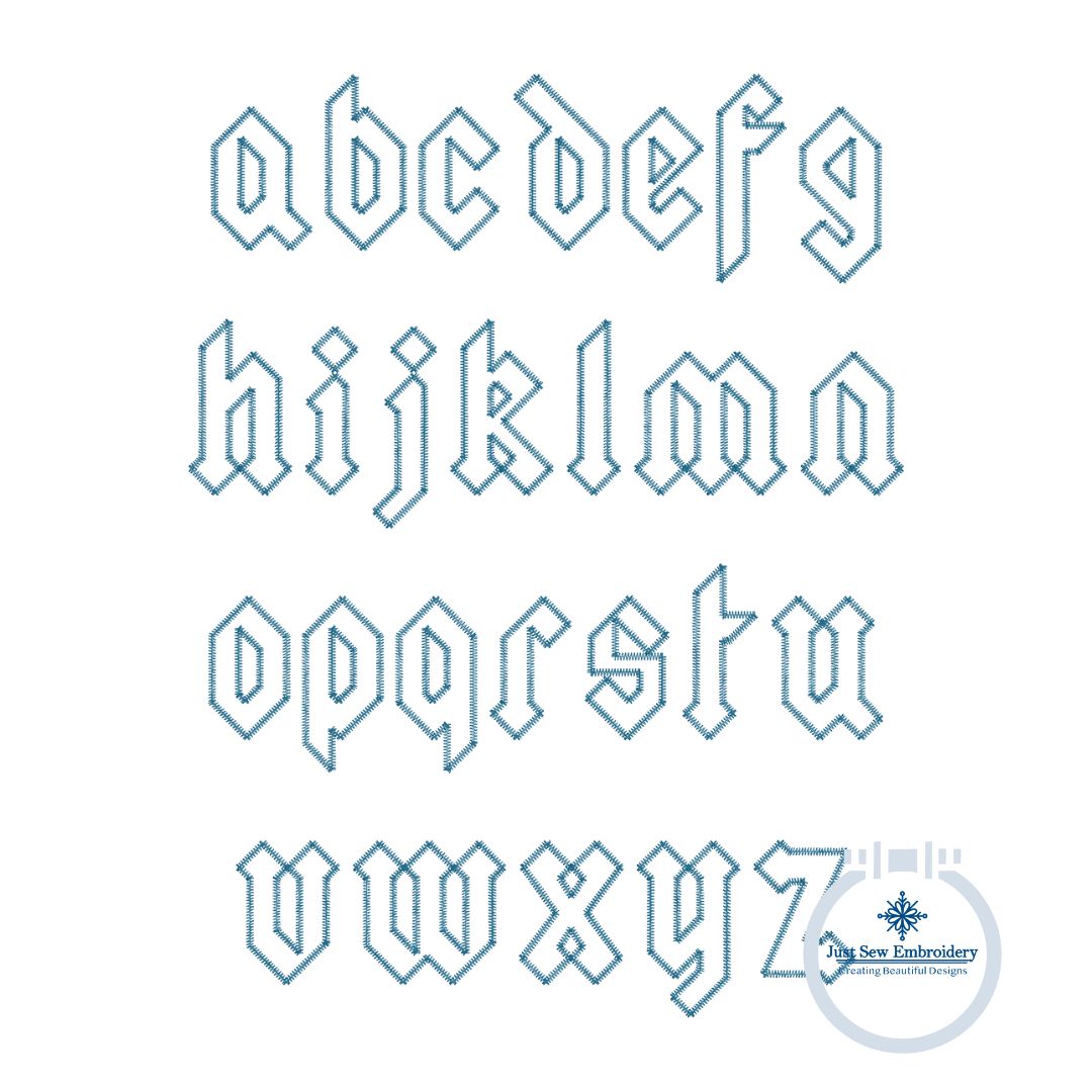 Squealer Zigzag Applique Embroidery Font Six Sizes 3, 4, 5, 6, 7, and 8 Inch, plus Native BX