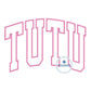 TUTU Arched Applique Embroidery Design Satin Stitch Edge Six Sizes 5x7, 8x8, 9x9, 6x10, 7x12, and 8x12 Hoop