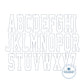 Tall Academic Bean Applique Embroidery Font Six Sizes 3, 4, 5, 6, 7, and 8 Inch, plus Native BX